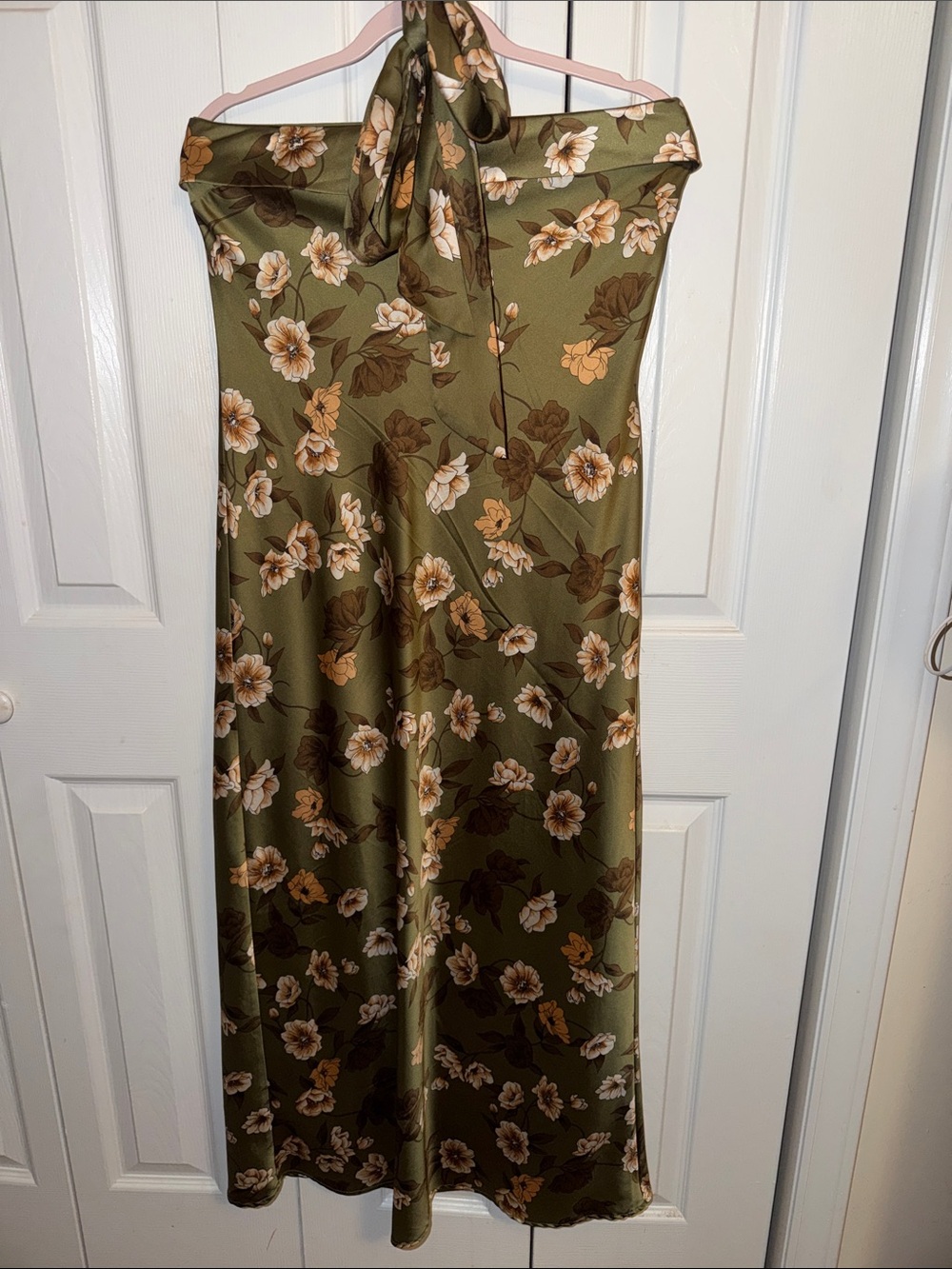 Sincerely Jules Olive Floral Halter Jumpsuit
